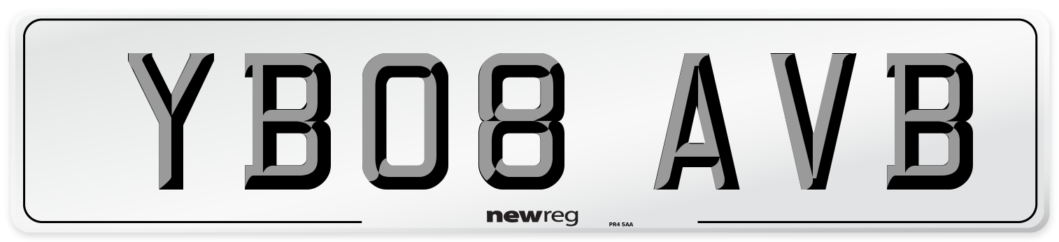 YB08 AVB Number Plate from New Reg